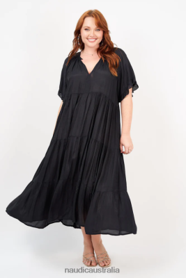 Naudic Australia NVH8Z6114 Women | Naudic Amisha Short Sleeve Maxi Black