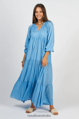 Naudic Australia NVH8Z6118 Women | Naudic Amisha Long Sleeve Maxi Dress Cornflower