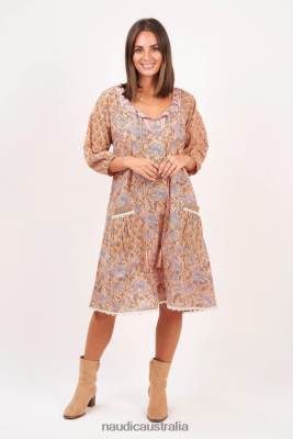 Naudic Dresses NVH8Z6230 Women | Naudic Sao Paulo Long Sleeve Dress Prairie